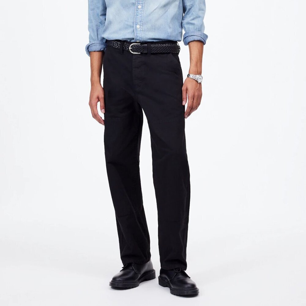 Madewell Men's Utility Pants Canvas Jet Black Workwear Relaxed 34x34 NWT